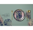 Regal Opulence, Luxurious Tropical Palms and Birds Pattern Design.-Tropicals-Tashi