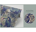Regal Opulence, Luxurious Tropical Palms and Birds Pattern Design.-Tropicals-Tashi